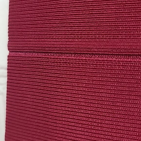 BCBGMaxAzria Leger Bandage Skirt Red Cranberry Bodycon Stretch Pencil Knee - Picture 5 of 8